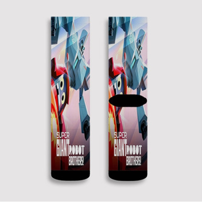 Pastele Super Giant Robot Brothers Custom Socks Sublimation Awesome Printed Sports Elite Socks Polyester Cushioned Bottoms Gym Gymnastic Running Yoga School Skatebording Basketball Spandex