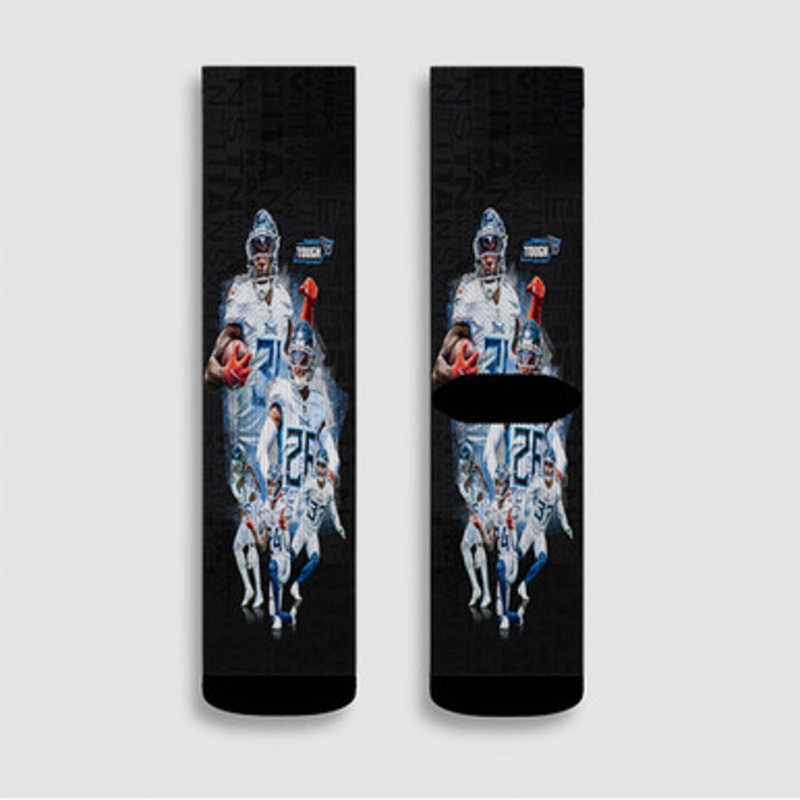 Pastele Tennessee Titans NFL 2022 Custom Socks Sublimation Awesome Printed Sports Elite Socks Polyester Cushioned Bottoms Gym Gymnastic Running Yoga School Skatebording Basketball Spandex