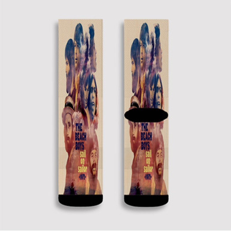 Pastele The Beach Boys Sail On Sailor 1972 Custom Socks Sublimation Awesome Printed Sports Elite Socks Polyester Cushioned Bottoms Gym Gymnastic Running Yoga School Skatebording Basketball Spandex