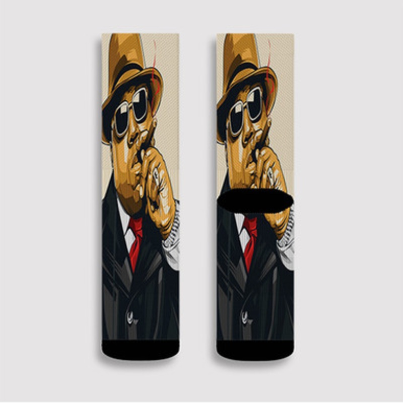 Pastele The Notorious BIG Custom Socks Sublimation Awesome Printed Sports Elite Socks Polyester Cushioned Bottoms Gym Gymnastic Running Yoga School Skatebording Basketball Spandex