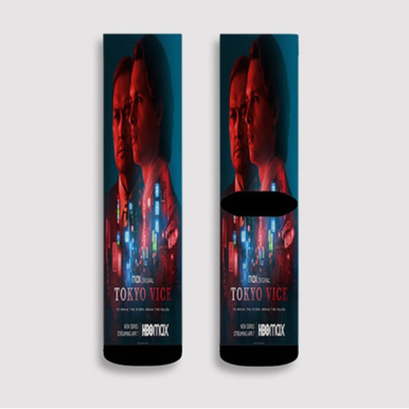 Pastele Tokyo Vice Custom Socks Sublimation Awesome Printed Sports Elite Socks Polyester Cushioned Bottoms Gym Gymnastic Running Yoga School Skatebording Basketball Spandex