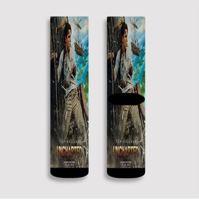 Pastele Tom Holland Uncharted Custom Socks Sublimation Awesome Printed Sports Elite Socks Polyester Cushioned Bottoms Gym Gymnastic Running Yoga School Skatebording Basketball Spandex