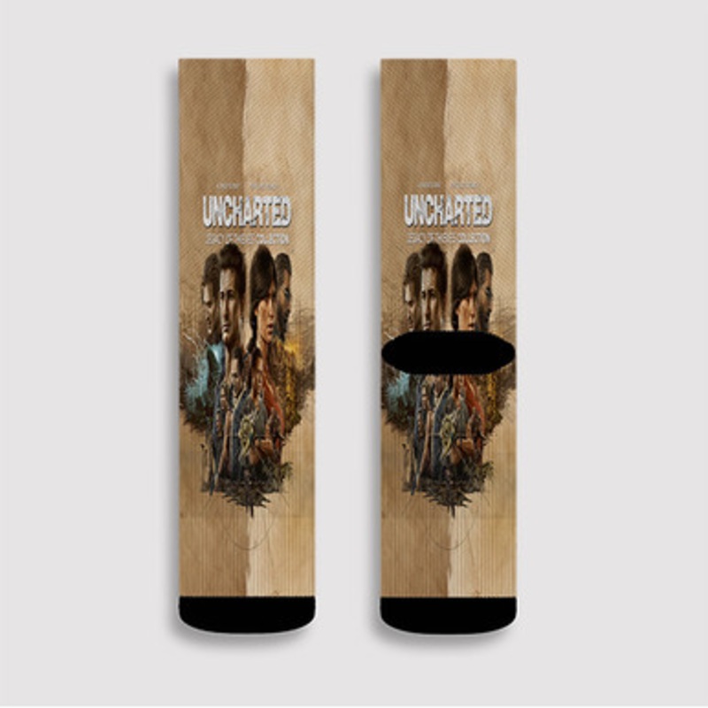 Pastele Uncharted Legacy of Thieves Collection Custom Socks Sublimation Awesome Printed Sports Elite Socks Polyester Cushioned Bottoms Gym Gymnastic Running Yoga School Skatebording Basketball Spandex