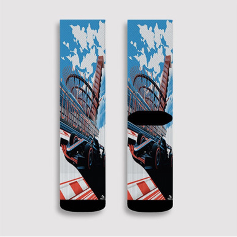 Pastele United States Grand Prix Circuit Of The Americas Custom Socks Sublimation Awesome Printed Sports Elite Socks Polyester Cushioned Bottoms Gym Gymnastic Running Yoga School Skatebording Basketball Spandex