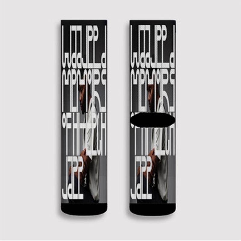 Pastele Waajeed Memoirs of Hi Tech Jazz Custom Socks Sublimation Awesome Printed Sports Elite Socks Polyester Cushioned Bottoms Gym Gymnastic Running Yoga School Skatebording Basketball Spandex