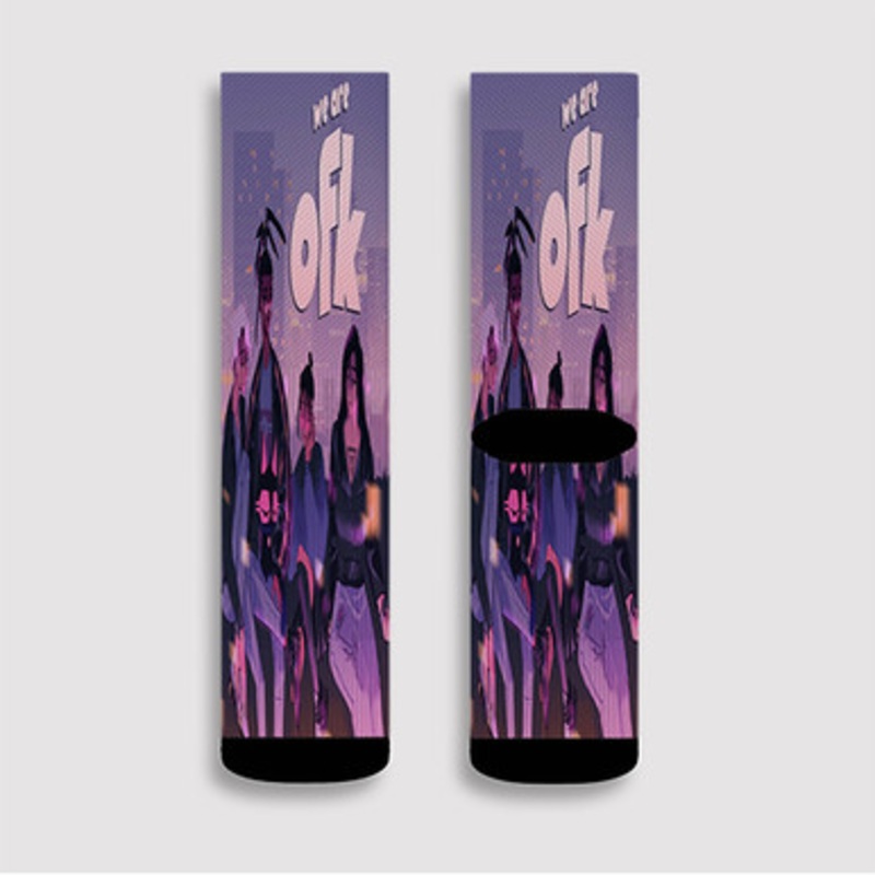 Pastele We Are OFK Custom Socks Sublimation Awesome Printed Sports Elite Socks Polyester Cushioned Bottoms Gym Gymnastic Running Yoga School Skatebording Basketball Spandex