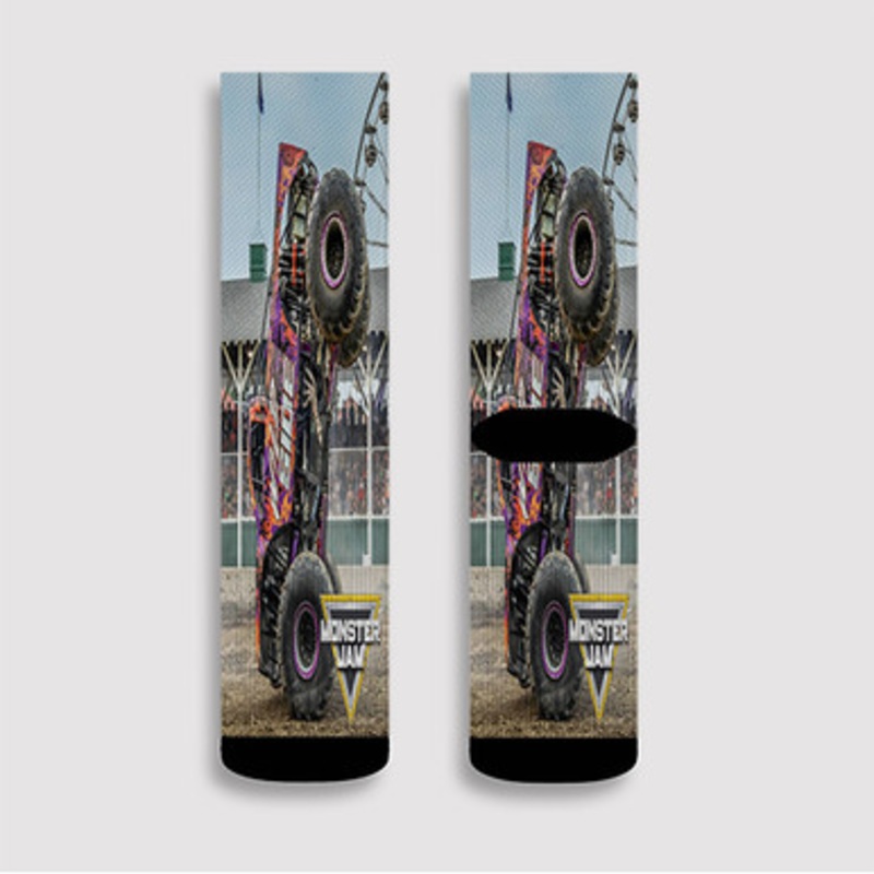 Pastele Wild Side Monster Truck Custom Socks Sublimation Awesome Printed Sports Elite Socks Polyester Cushioned Bottoms Gym Gymnastic Running Yoga School Skatebording Basketball Spandex