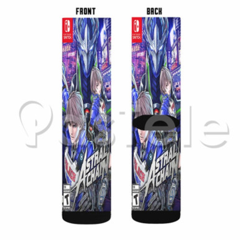 Astral Chain Custom Sublimation Personalized Printed Socks Polyester Acrylic Nylon Spandex