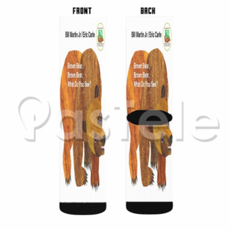 Brown Bear Brown Bear Custom Sublimation Personalized Printed Socks Polyester Acrylic Nylon Spandex