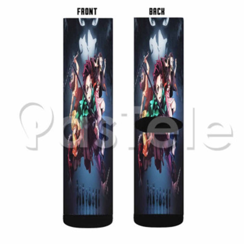 Demon Slayer Kimetsu no Yaiba Custom Sublimation Personalized Printed Socks Polyester Acrylic Nylon Spandex