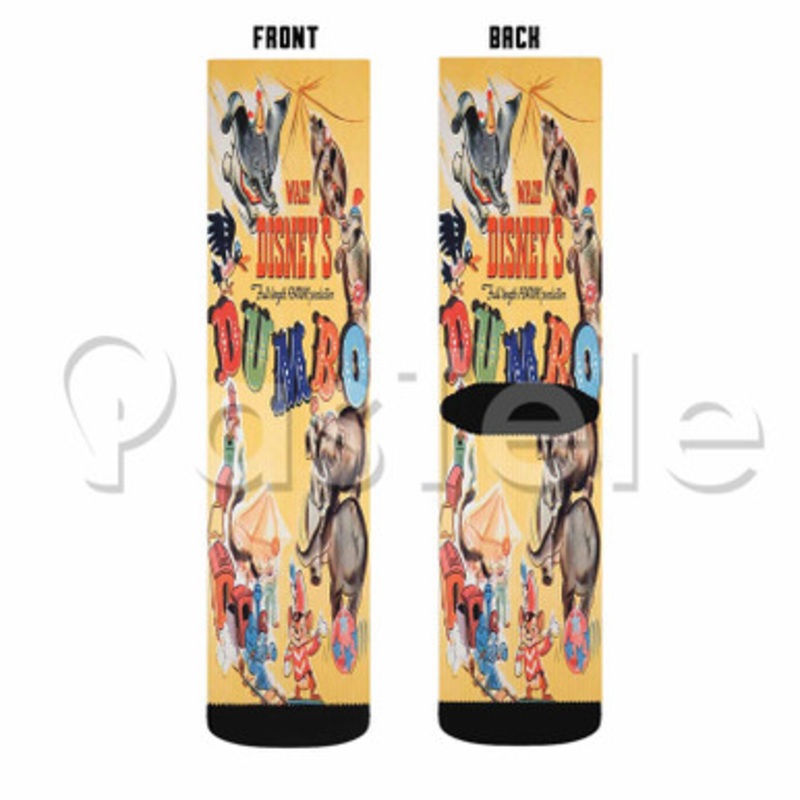 Disney Dumbo Classic Custom Sublimation Personalized Printed Socks Polyester Acrylic Nylon Spandex