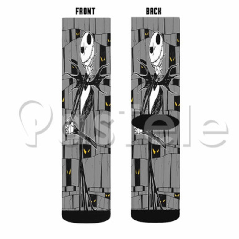 Disney Tim Burton s The Nightmare Before Christmas Custom Sublimation Personalized Printed Socks Polyester Acrylic Nylon Spandex