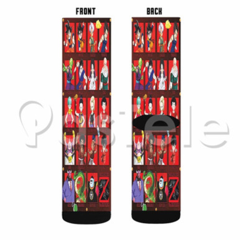 Dragon Ball Z Characters Custom Sublimation Personalized Printed Socks Polyester Acrylic Nylon Spandex