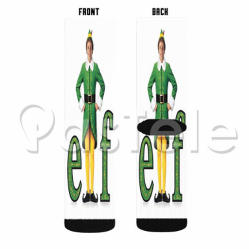 Elf Custom Sublimation Personalized Printed Socks Polyester Acrylic Nylon Spandex