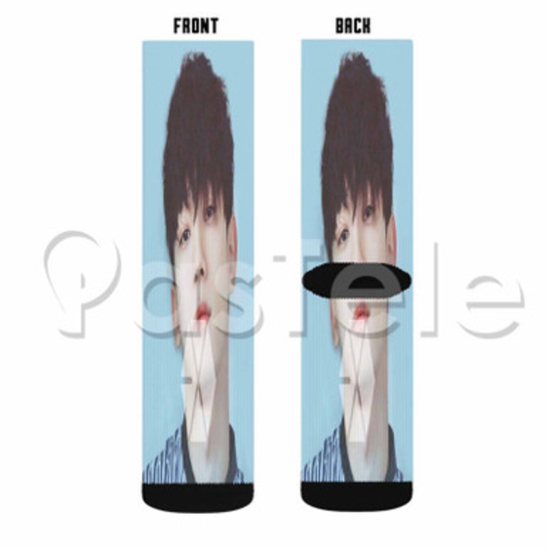 Exo Kim Jong dae Custom Sublimation Personalized Printed Socks Polyester Acrylic Nylon Spandex
