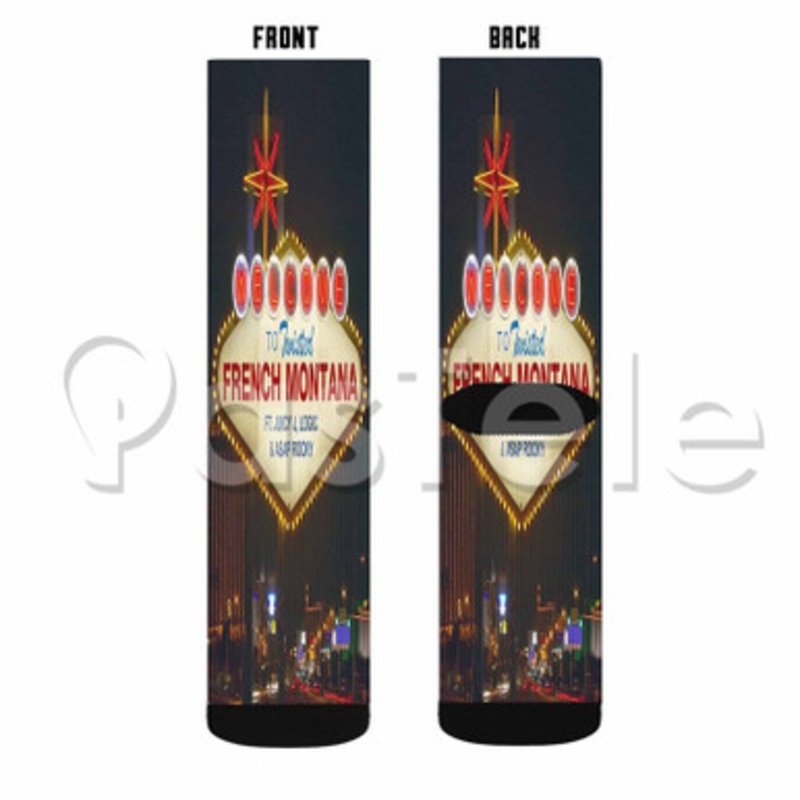 French Montana Twisted Custom Sublimation Personalized Printed Socks Polyester Acrylic Nylon Spandex