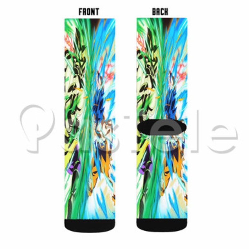 goku vs broly Custom Sublimation Personalized Printed Socks Polyester Acrylic Nylon Spandex