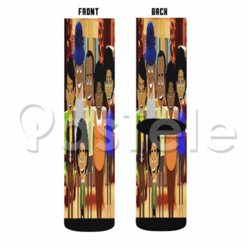 Good Times Cartoon Custom Sublimation Personalized Printed Socks Polyester Acrylic Nylon Spandex