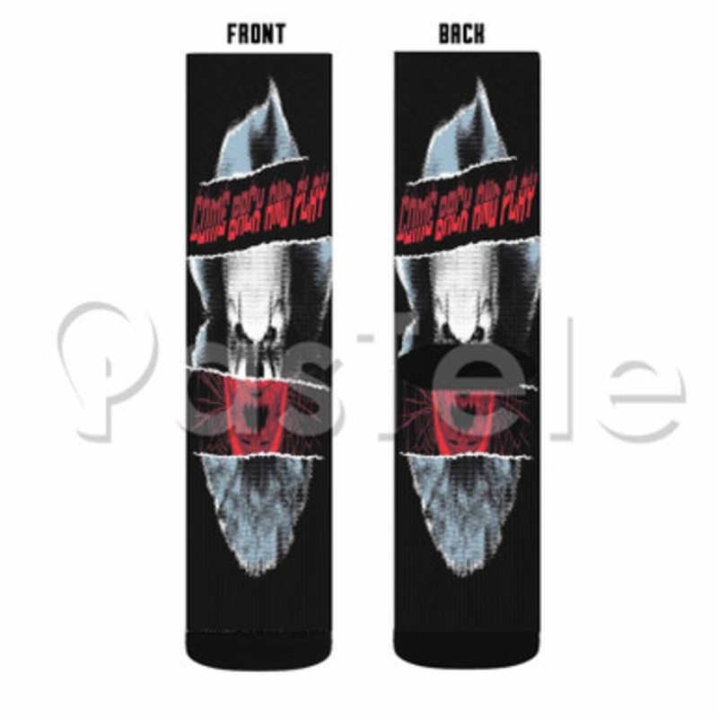 IT Chapter 2 Play Custom Sublimation Personalized Printed Socks Polyester Acrylic Nylon Spandex