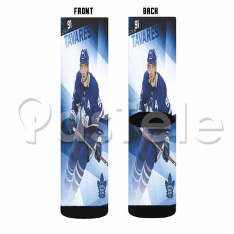 John Tavares Toronto Maple Leafs NHL Custom Sublimation Personalized Printed Socks Polyester Acrylic Nylon Spandex