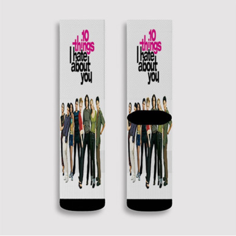 Pastele 10 Things I Hate About You Custom Socks Sublimation Awesome Printed Sports Elite Socks Polyester Cushioned Bottoms Gym Gymnastic Running Yoga School Skatebording Basketball Spandex
