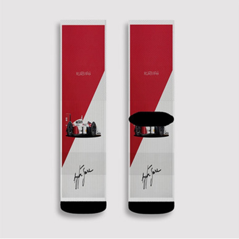 Pastele Ayrton Senna Mc Laren Custom Socks Sublimation Awesome Printed Sports Elite Socks Polyester Cushioned Bottoms Gym Gymnastic Running Yoga School Skatebording Basketball Spandex