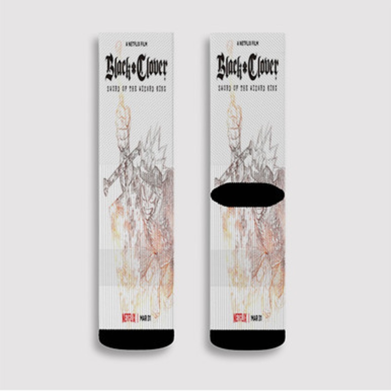 Pastele Black Clover Sword of The Wizard King jpeg Custom Socks Sublimation Awesome Printed Sports Elite Socks Polyester Cushioned Bottoms Gym Gymnastic Running Yoga School Skatebording Basketball Spandex