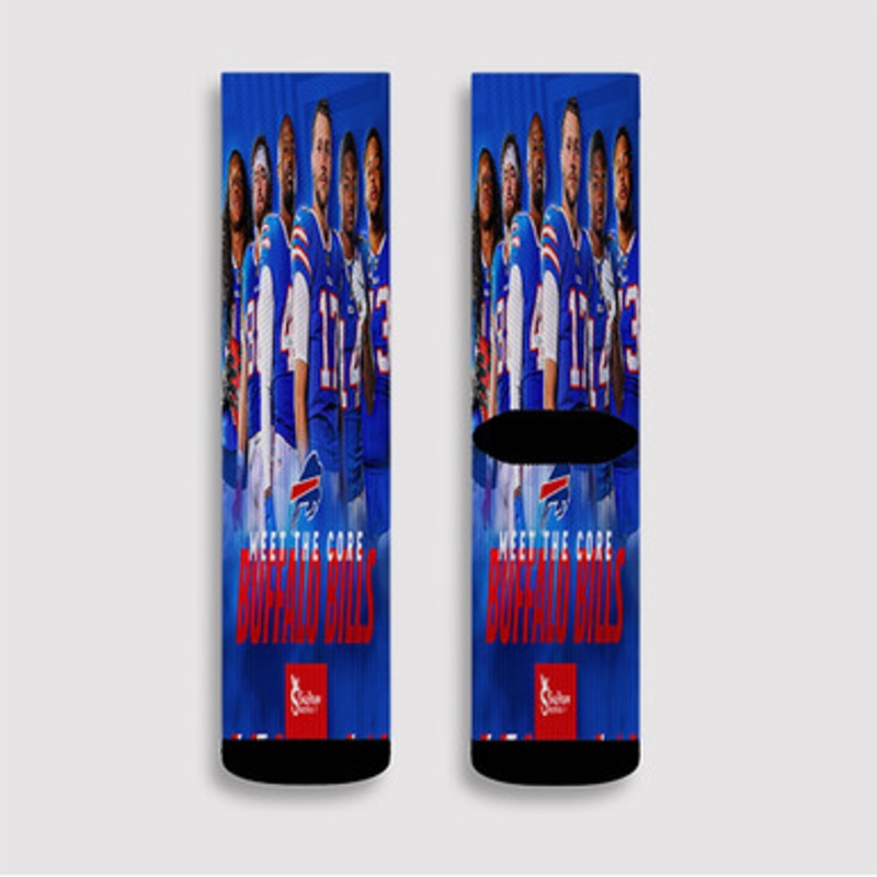 Pastele Buffalo Bills NFL 2022 Squad Custom Socks Sublimation Awesome Printed Sports Elite Socks Polyester Cushioned Bottoms Gym Gymnastic Running Yoga School Skatebording Basketball Spandex