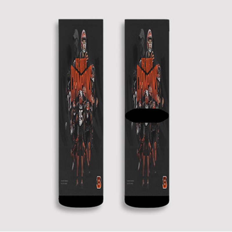 Pastele Cincinnati Bengals NFL 2022 Custom Socks Sublimation Awesome Printed Sports Elite Socks Polyester Cushioned Bottoms Gym Gymnastic Running Yoga School Skatebording Basketball Spandex