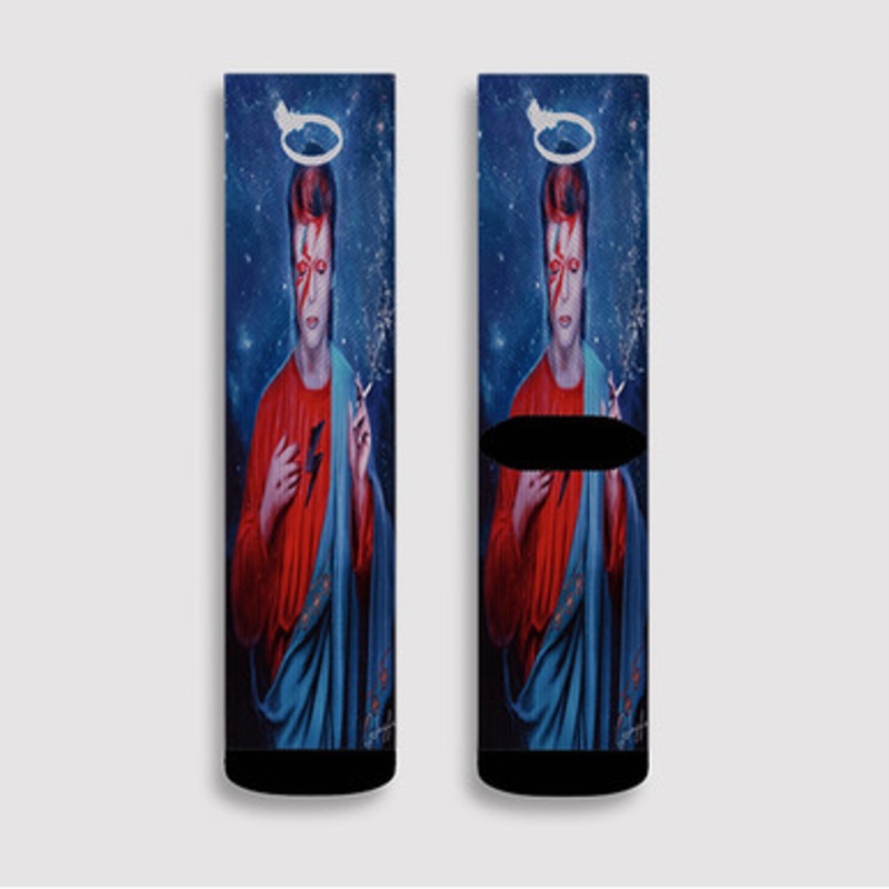 Pastele David Bowie RIP Custom Socks Sublimation Awesome Printed Sports Elite Socks Polyester Cushioned Bottoms Gym Gymnastic Running Yoga School Skatebording Basketball Spandex