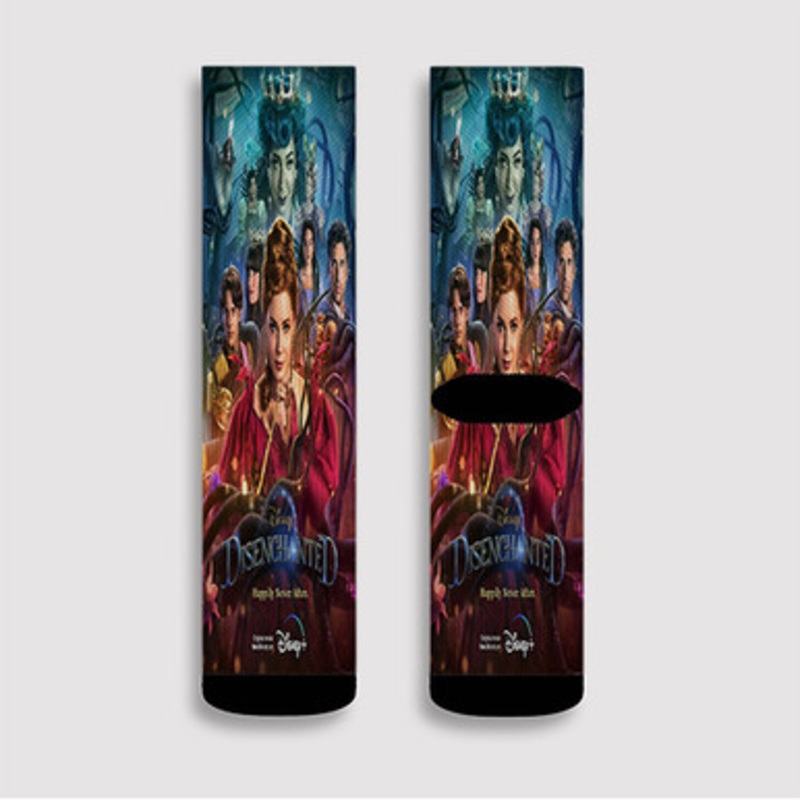 Pastele Disenchanted Disney Custom Socks Sublimation Awesome Printed Sports Elite Socks Polyester Cushioned Bottoms Gym Gymnastic Running Yoga School Skatebording Basketball Spandex