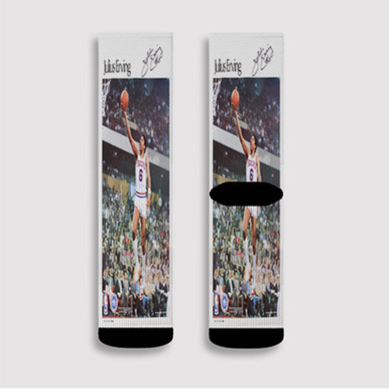 Pastele Dr J Julius Erving jpeg Custom Socks Sublimation Awesome Printed Sports Elite Socks Polyester Cushioned Bottoms Gym Gymnastic Running Yoga School Skatebording Basketball Spandex