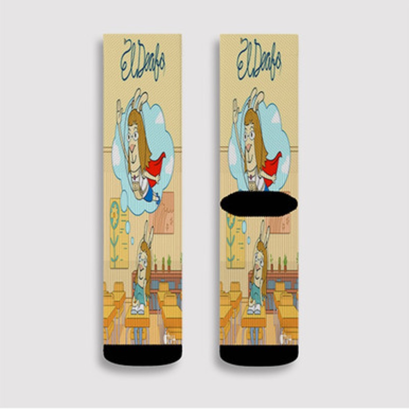 Pastele El Deafo Custom Socks Sublimation Awesome Printed Sports Elite Socks Polyester Cushioned Bottoms Gym Gymnastic Running Yoga School Skatebording Basketball Spandex