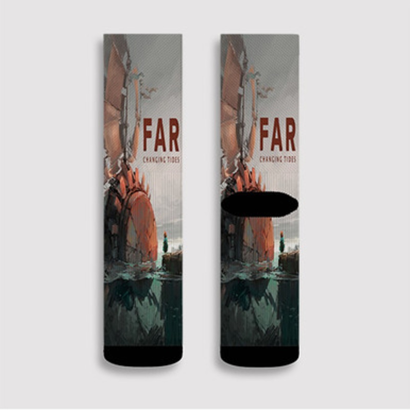 Pastele FAR Changing Tides Custom Socks Sublimation Awesome Printed Sports Elite Socks Polyester Cushioned Bottoms Gym Gymnastic Running Yoga School Skatebording Basketball Spandex