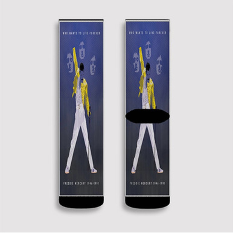 Pastele Freddie Mercury 1946 1991 Custom Socks Sublimation Awesome Printed Sports Elite Socks Polyester Cushioned Bottoms Gym Gymnastic Running Yoga School Skatebording Basketball Spandex