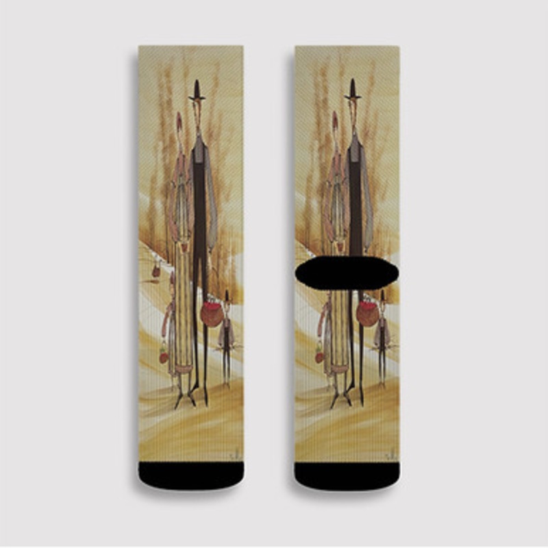 Pastele Golden Joy P Buckley Moss jpeg Custom Socks Sublimation Awesome Printed Sports Elite Socks Polyester Cushioned Bottoms Gym Gymnastic Running Yoga School Skatebording Basketball Spandex