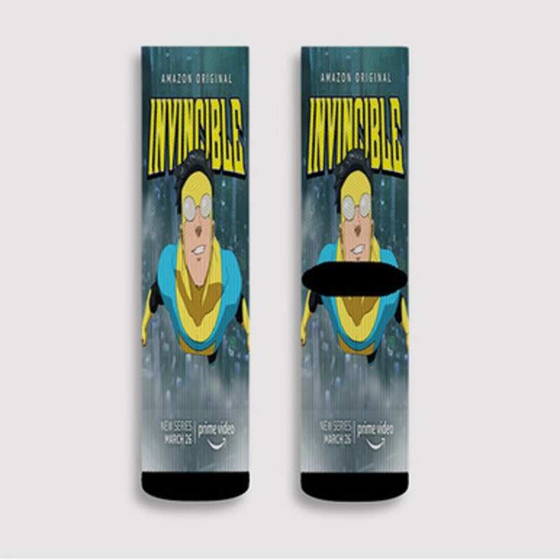 Pastele Invincible Custom Socks Sublimation Awesome Printed Sports Elite Socks Polyester Cushioned Bottoms Gym Gymnastic Running Yoga School Skatebording Basketball Spandex