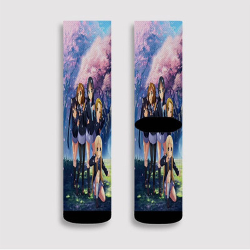 Pastele K On Anime Girls Custom Socks Sublimation Awesome Printed Sports Elite Socks Polyester Cushioned Bottoms Gym Gymnastic Running Yoga School Skatebording Basketball Spandex