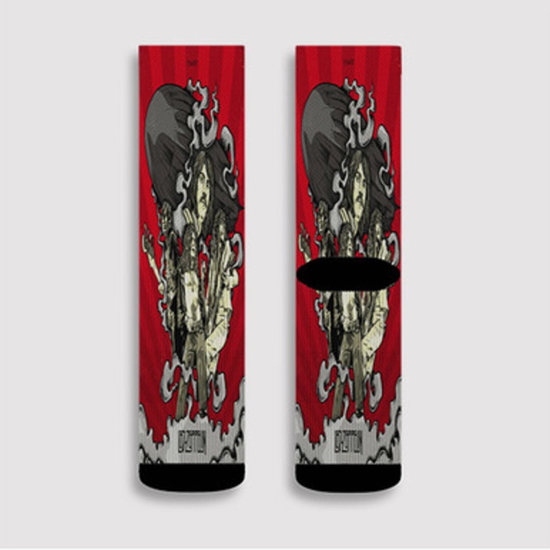 Pastele Led Zeppelin Band Custom Socks Sublimation Awesome Printed Sports Elite Socks Polyester Cushioned Bottoms Gym Gymnastic Running Yoga School Skatebording Basketball Spandex