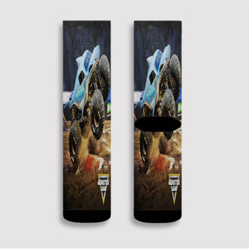Pastele Megalodon Monster Truck Custom Socks Sublimation Awesome Printed Sports Elite Socks Polyester Cushioned Bottoms Gym Gymnastic Running Yoga School Skatebording Basketball Spandex