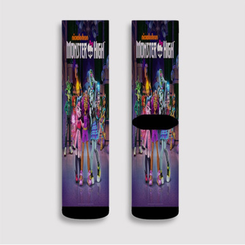 Pastele Monster High Custom Socks Sublimation Awesome Printed Sports Elite Socks Polyester Cushioned Bottoms Gym Gymnastic Running Yoga School Skatebording Basketball Spandex
