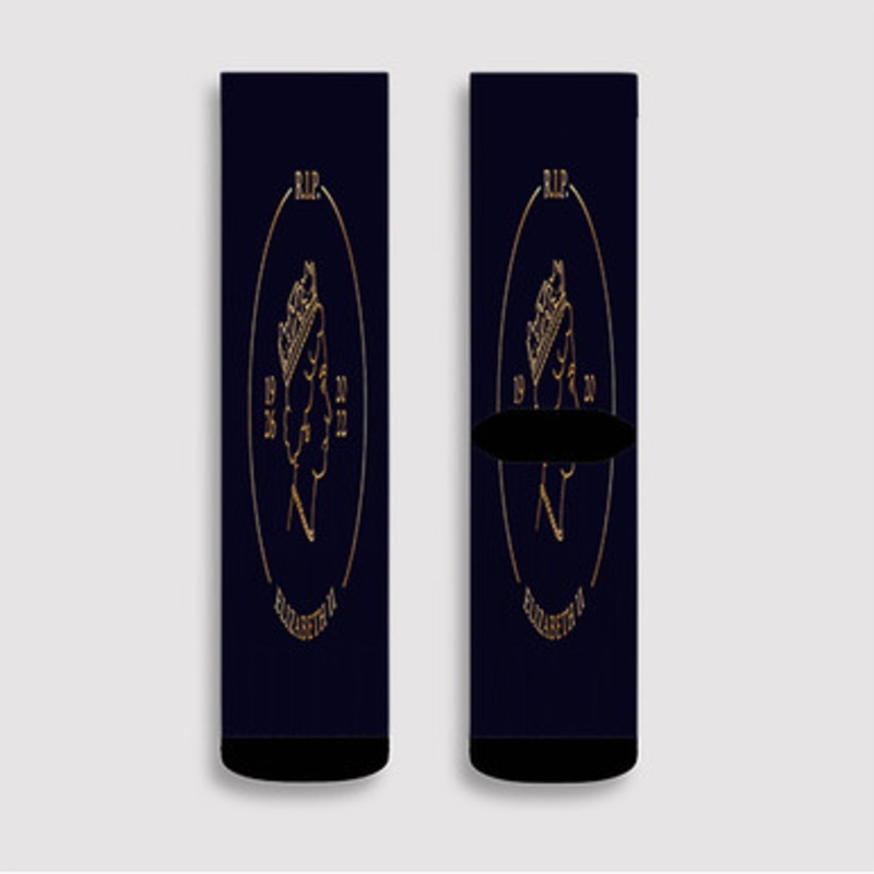 Pastele RIP Queen Elizabeth II Custom Socks Sublimation Awesome Printed Sports Elite Socks Polyester Cushioned Bottoms Gym Gymnastic Running Yoga School Skatebording Basketball Spandex