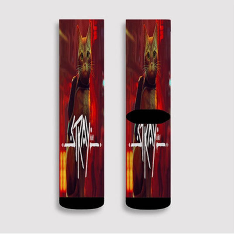 Pastele Stray Games Custom Socks Sublimation Awesome Printed Sports Elite Socks Polyester Cushioned Bottoms Gym Gymnastic Running Yoga School Skatebording Basketball Spandex