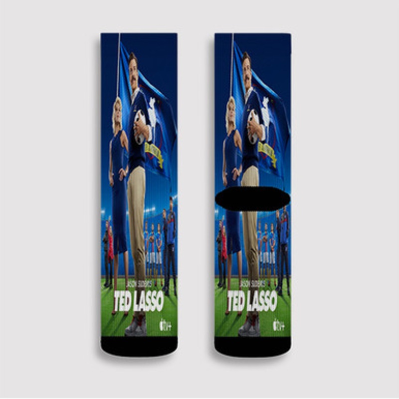 Pastele Ted Lasso TV Series Custom Socks Sublimation Awesome Printed Sports Elite Socks Polyester Cushioned Bottoms Gym Gymnastic Running Yoga School Skatebording Basketball Spandex