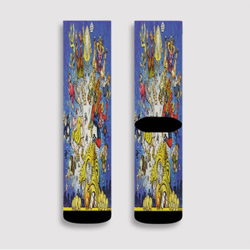 Pastele The World According Crumb Custom Socks Sublimation Awesome Printed Sports Elite Socks Polyester Cushioned Bottoms Gym Gymnastic Running Yoga School Skatebording Basketball Spandex