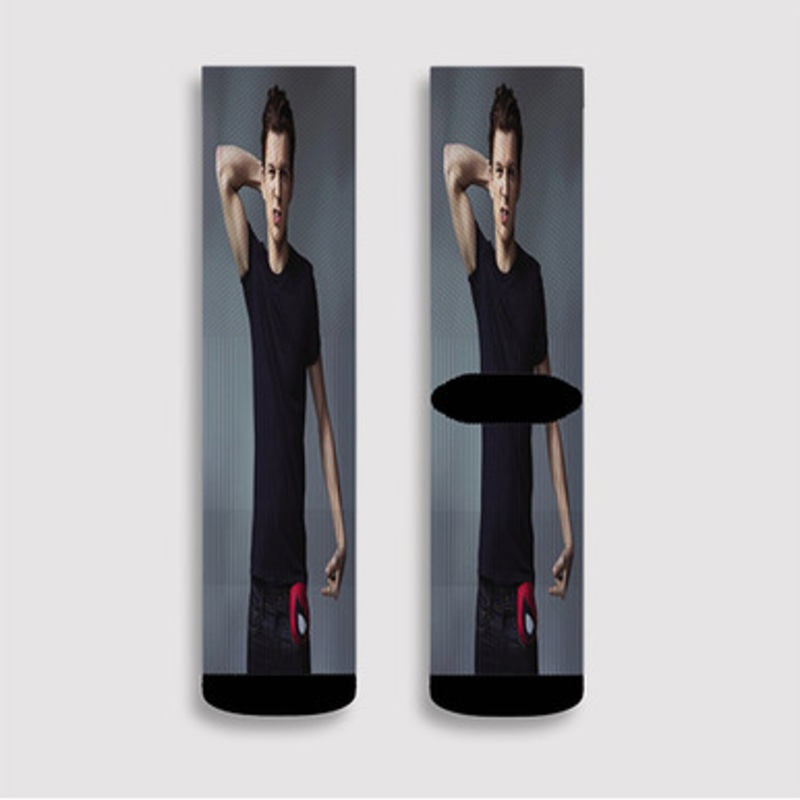 Pastele Tom Holland Custom Socks Sublimation Awesome Printed Sports Elite Socks Polyester Cushioned Bottoms Gym Gymnastic Running Yoga School Skatebording Basketball Spandex