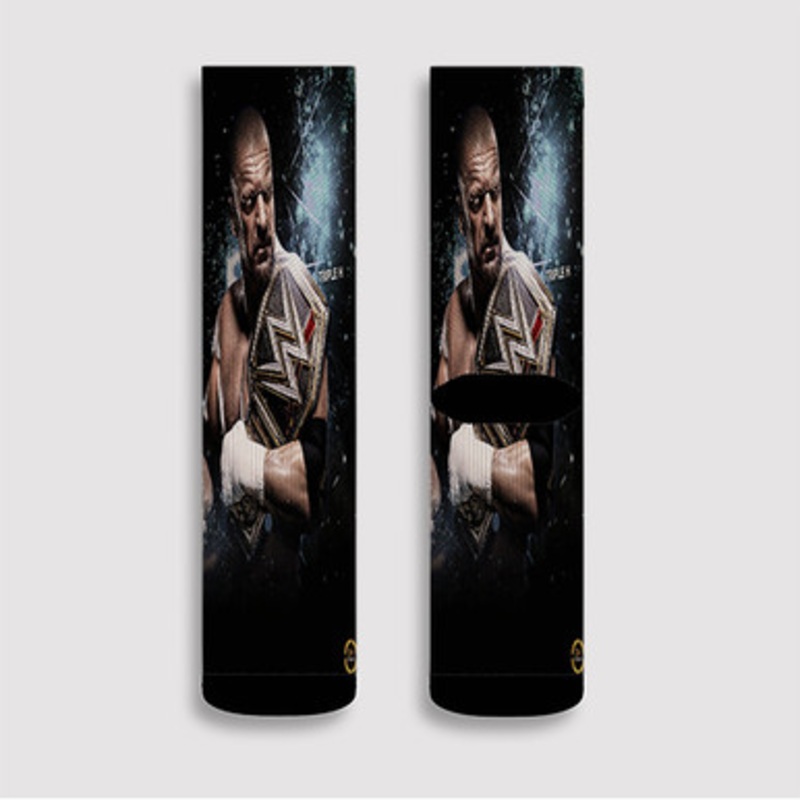 Pastele Triple H WWE Custom Socks Sublimation Awesome Printed Sports Elite Socks Polyester Cushioned Bottoms Gym Gymnastic Running Yoga School Skatebording Basketball Spandex