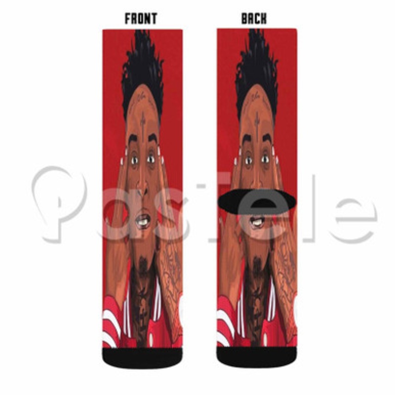 21 savage Custom Sublimation Personalized Printed Socks Polyester Acrylic Nylon Spandex