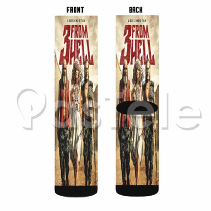 3 From Hell Custom Sublimation Personalized Printed Socks Polyester Acrylic Nylon Spandex