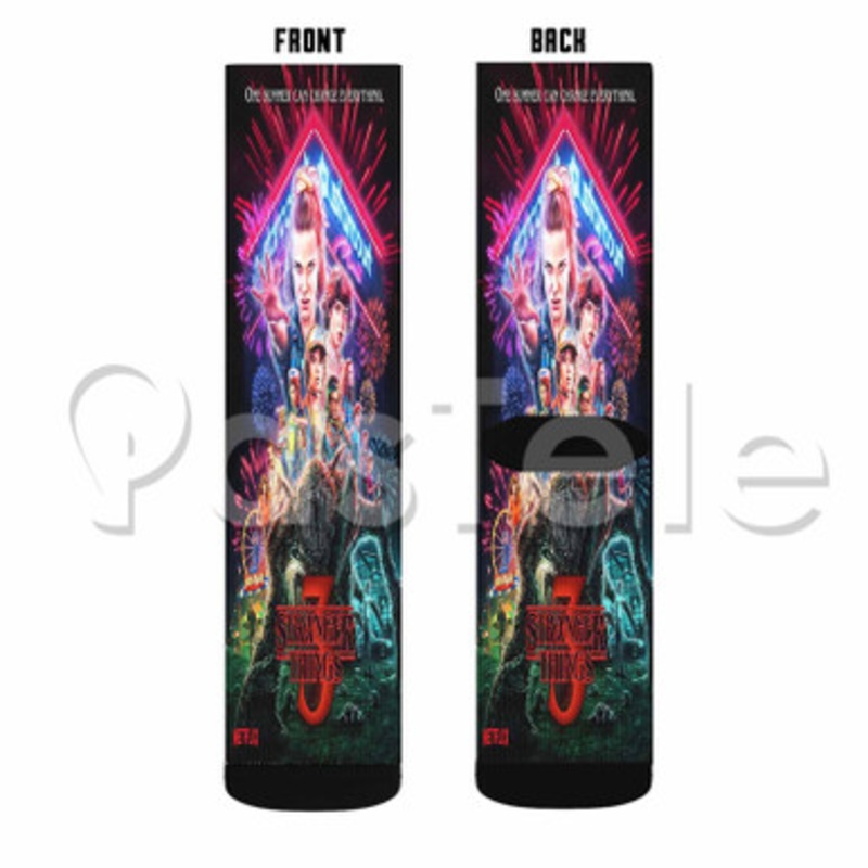 84 Stranger 654 Things 3 Custom Sublimation Personalized Printed Socks Polyester Acrylic Nylon Spandex